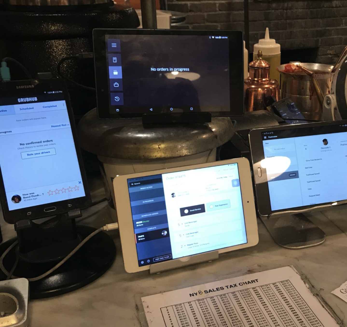 Shop with many ordering tablets