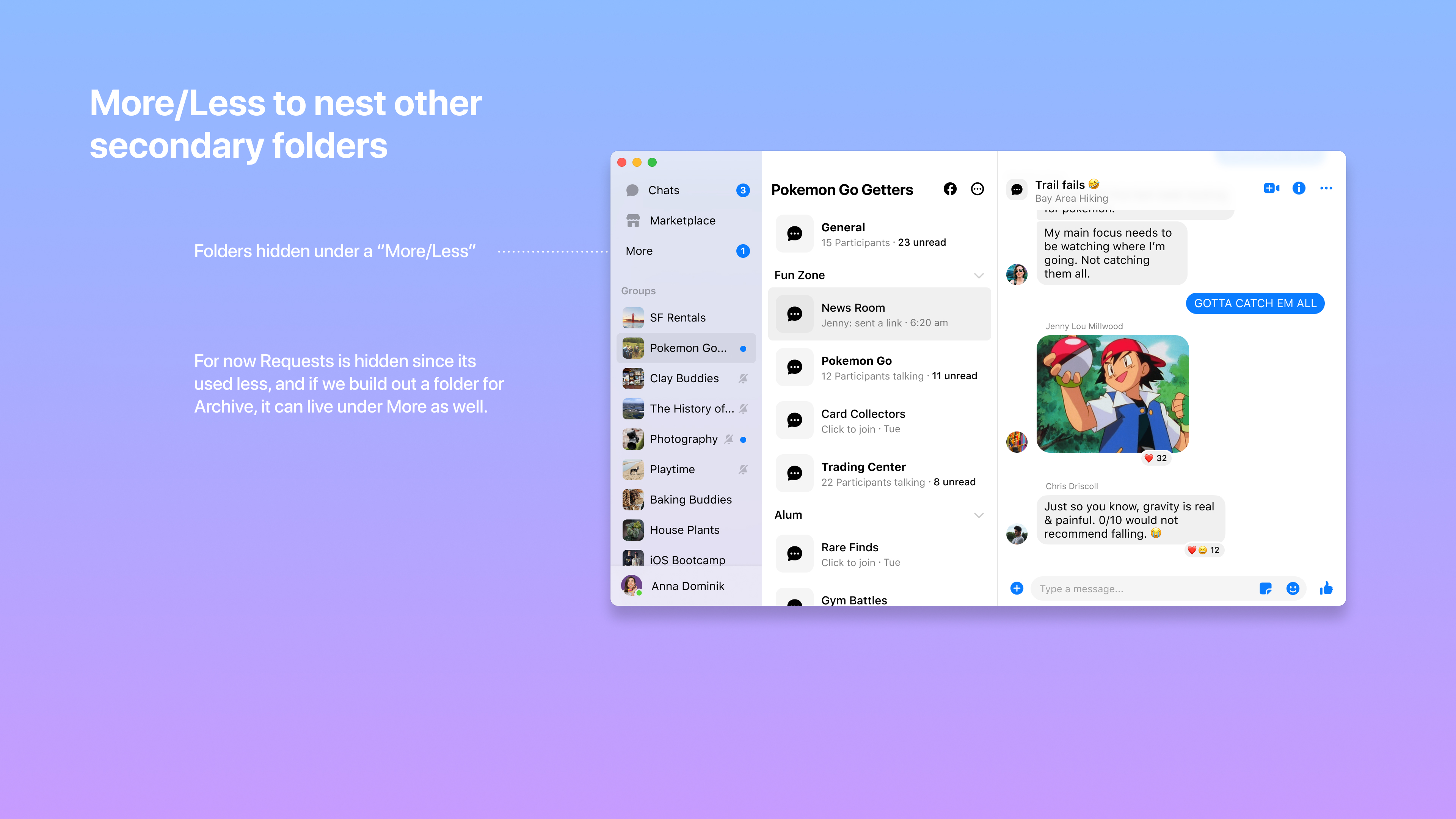 More or less to nest folders