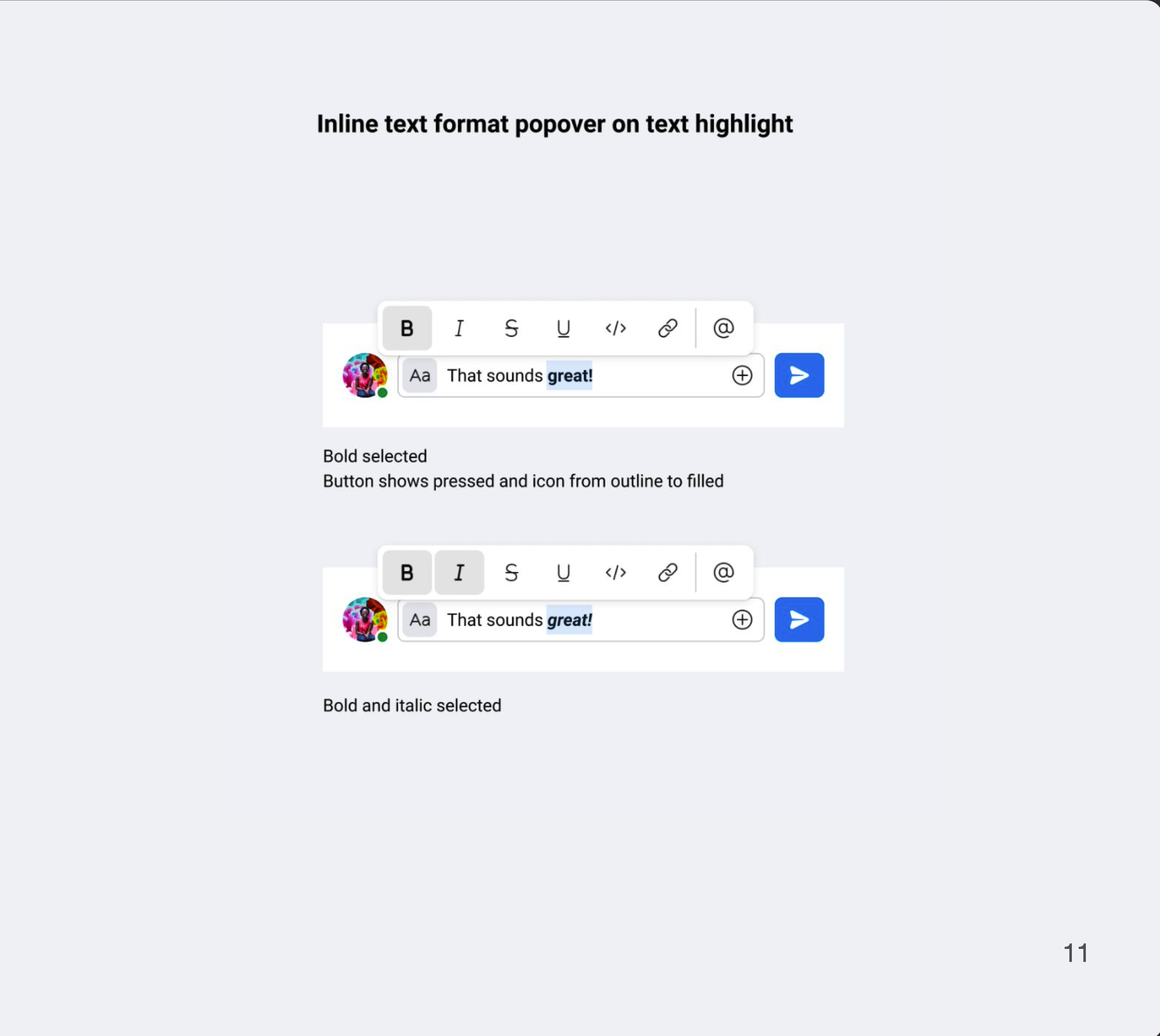 Inline text formatting