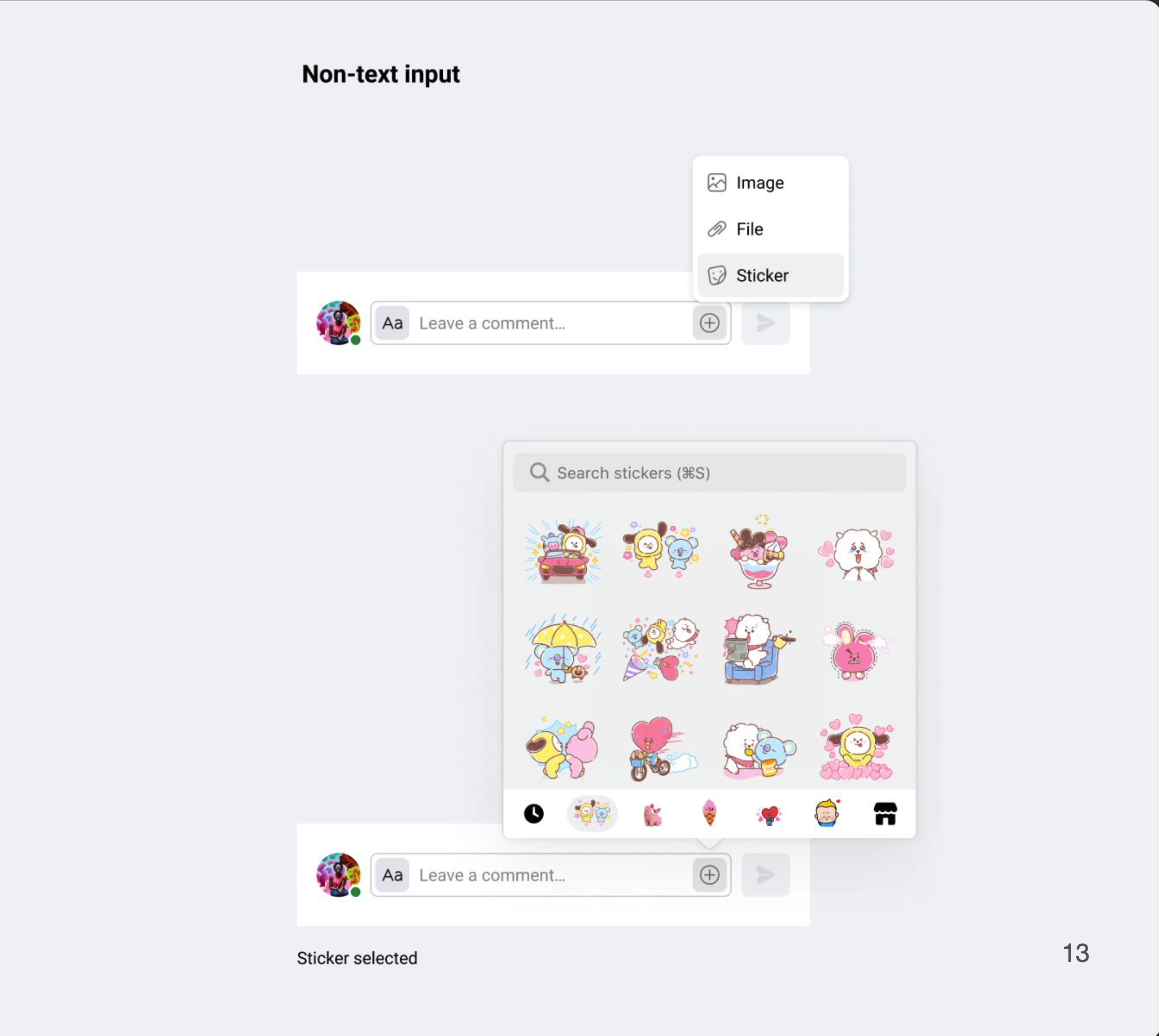 Entry points to non-text input