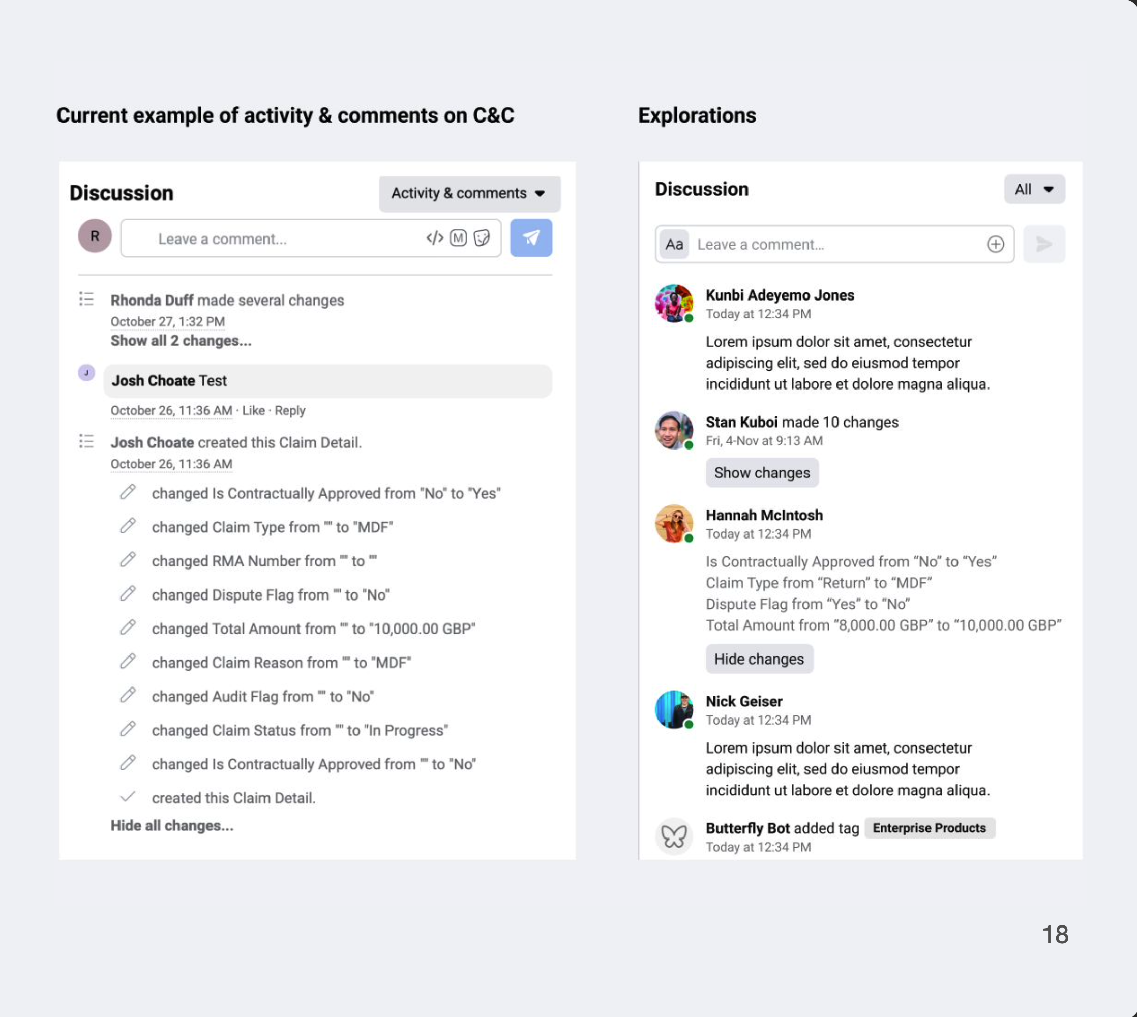 Example of having activities and comments together.