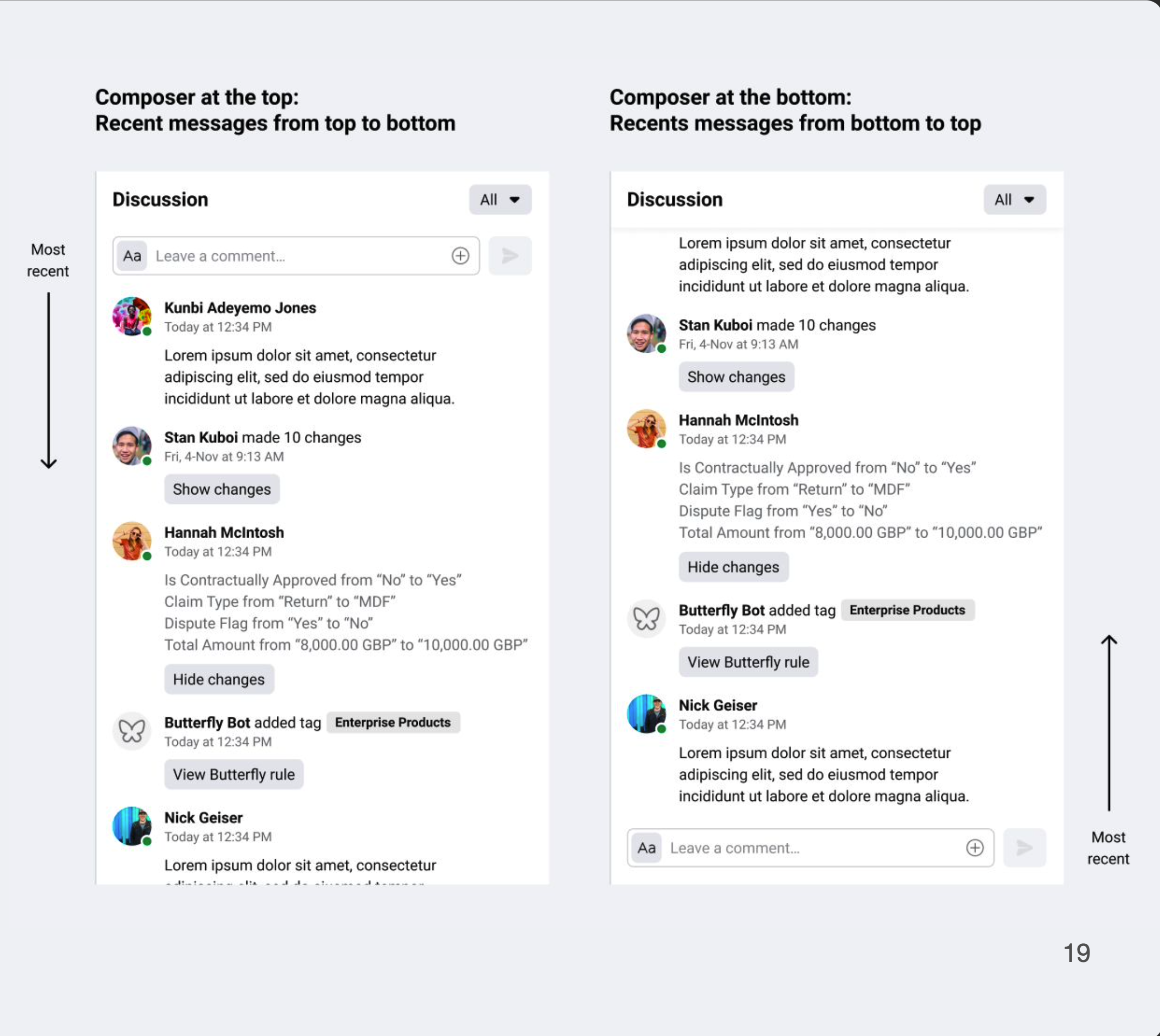 Composer at the top or bottom.